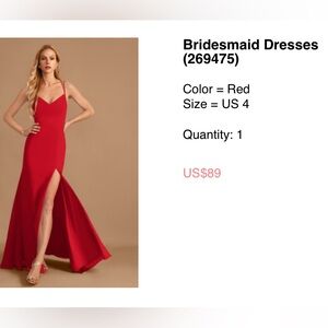 Bridesmaid Red JJ House dress